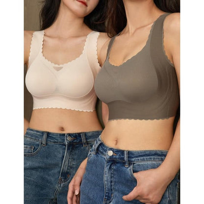 Smoothy Bra - Scalloped Design Natural Uplift Bra