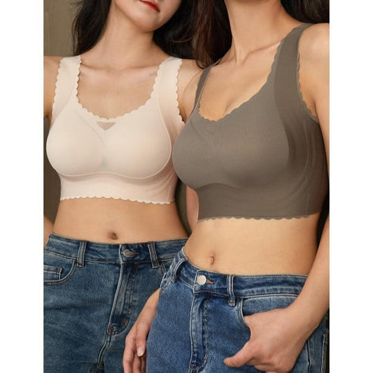 Smoothy Bra - Scalloped Design Natural Uplift Bra