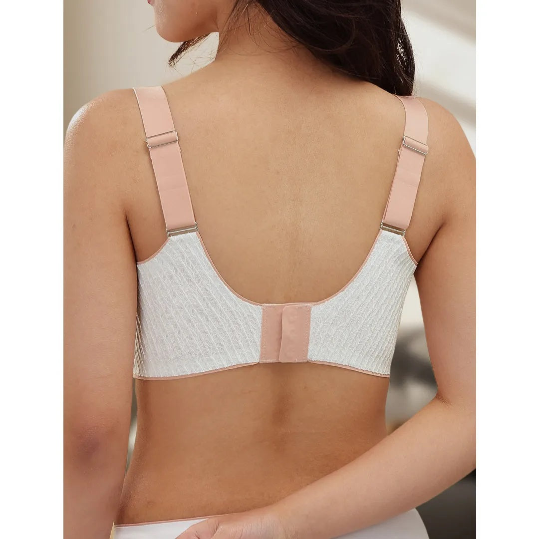 Wavy Bra - Scalloped Neckline Embossed Lace Bra
