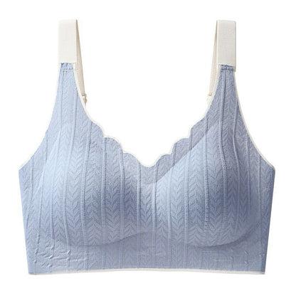 Wavy Bra - Scalloped Neckline Embossed Lace Bra