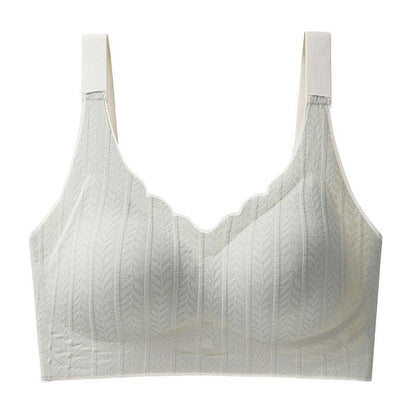 Wavy Bra - Scalloped Neckline Embossed Lace Bra