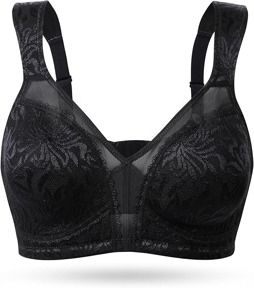 Floral Bra - Minimizer Wire-Free Bra Plus Size