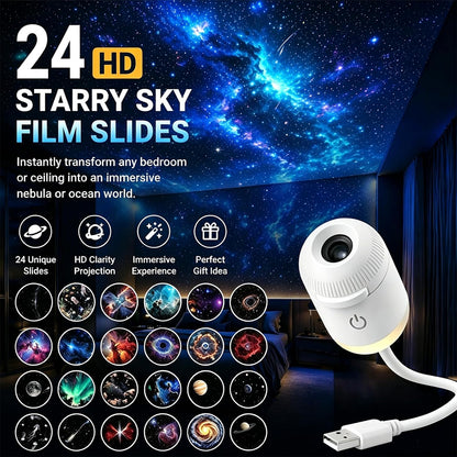 Stellunor™ 2-in-1 USB Star Projector & Warm Night Light