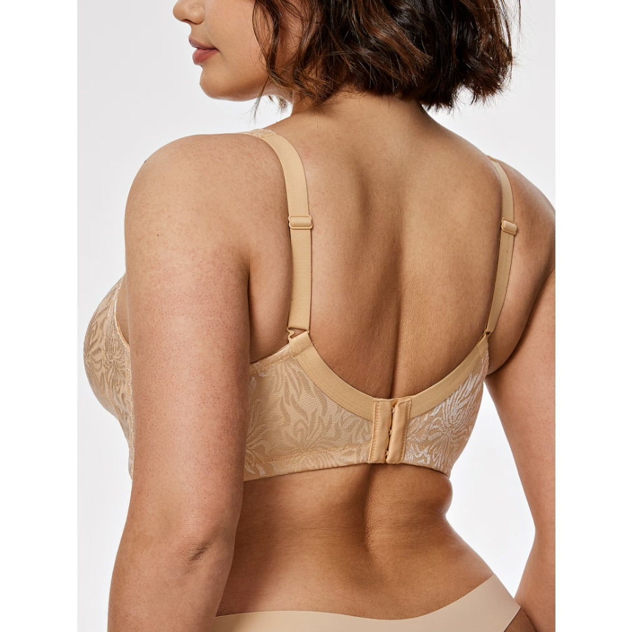 Floral Bra - Minimizer Wire-Free Bra Plus Size