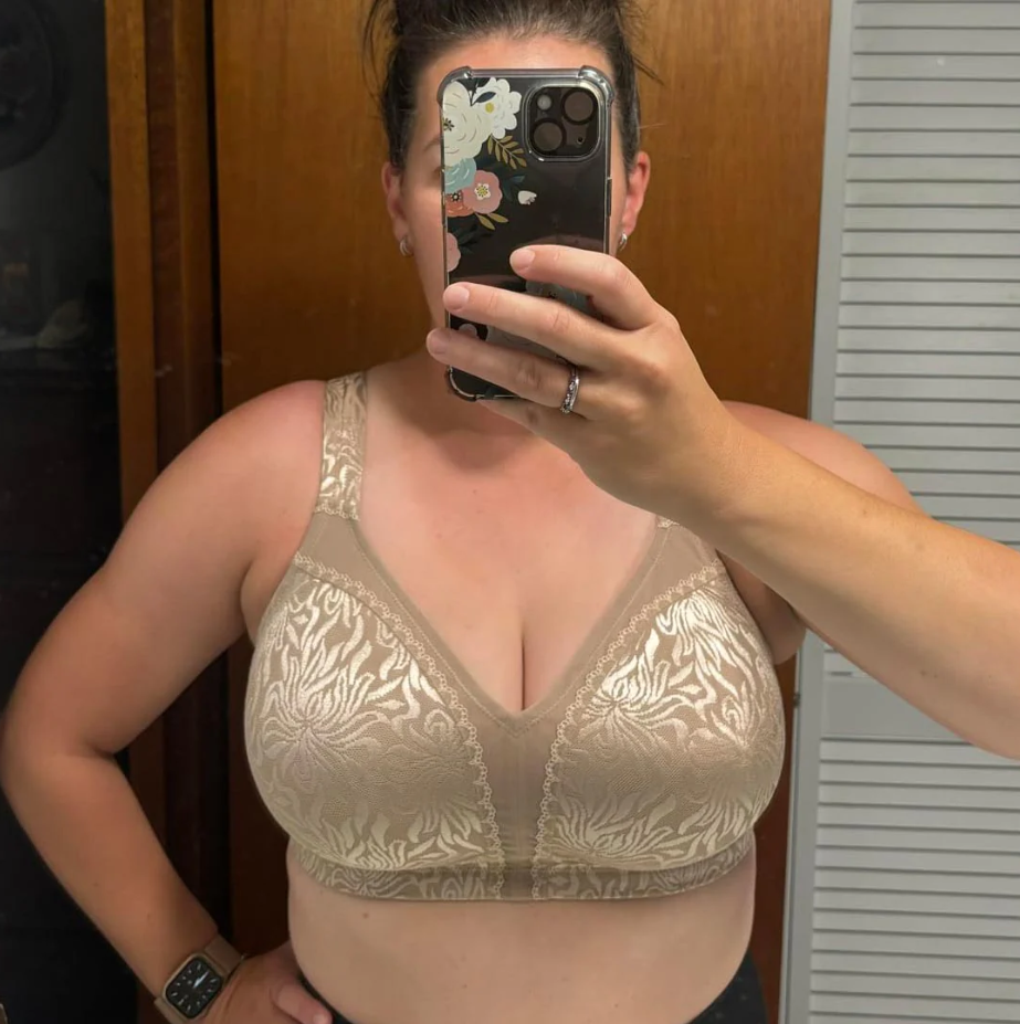 Floral Bra - Minimizer Wire-Free Bra Plus Size