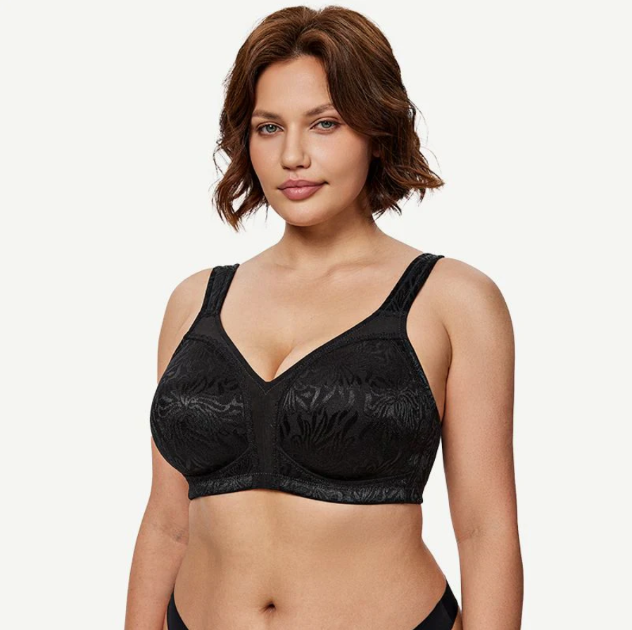 Floral Bra - Minimizer Wire-Free Bra Plus Size