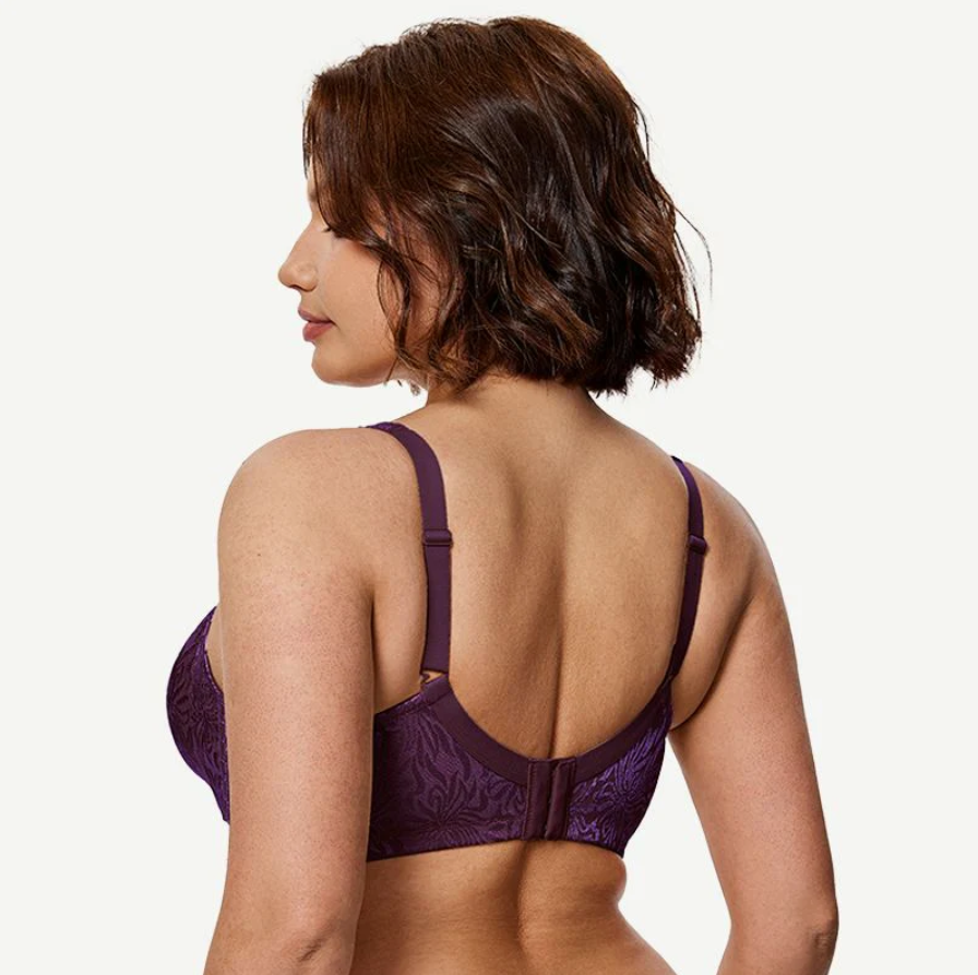 Floral Bra - Minimizer Wire-Free Bra Plus Size