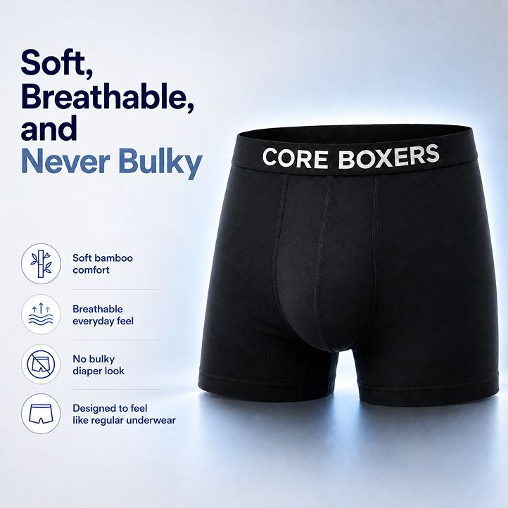 Core Boxer - Men’s Bamboo Leak-Proof Briefs