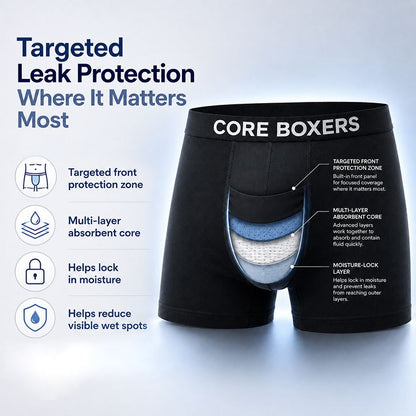 Core Boxer - Men’s Bamboo Leak-Proof Briefs