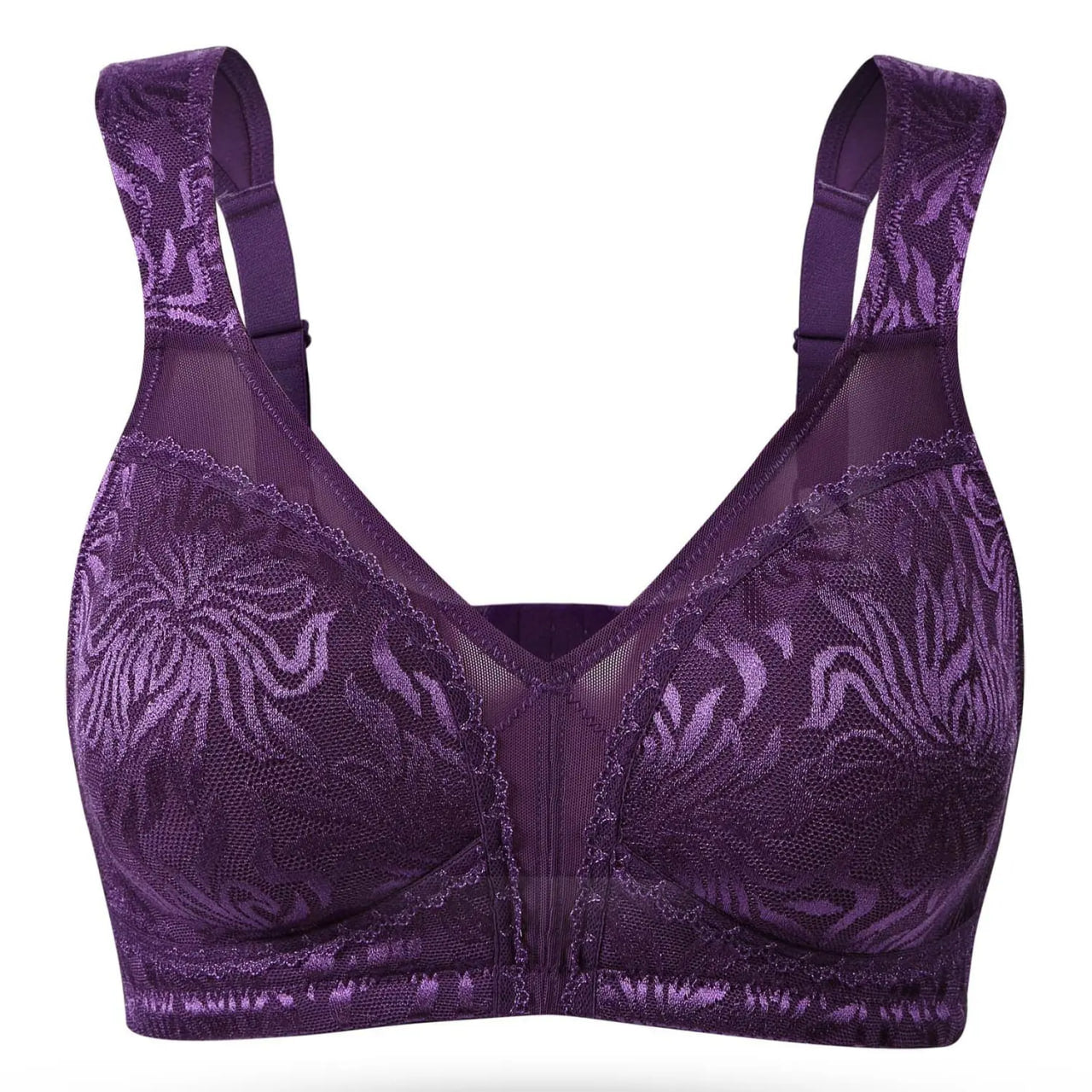 Floral Bra - Minimizer Wire-Free Bra Plus Size