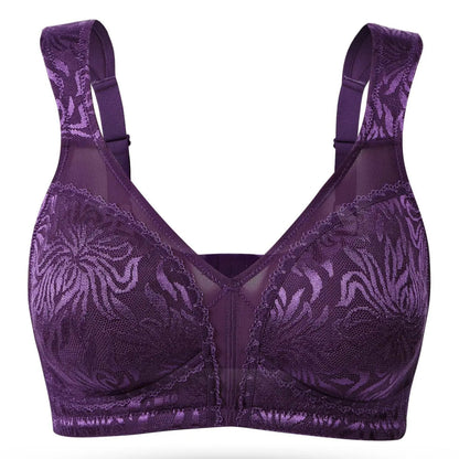 Floral Bra - Minimizer Wire-Free Bra Plus Size