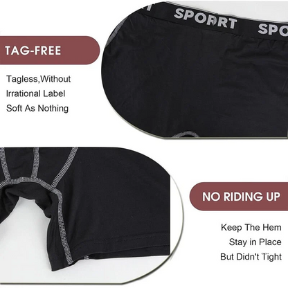5 Pack Men's Letter Tape Boxer Brief, Casual Comfy Breathable Underwear for Daily Wear
