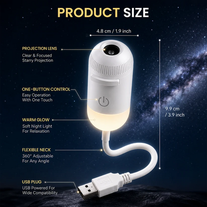 Stellunor™ 2-in-1 USB Star Projector & Warm Night Light